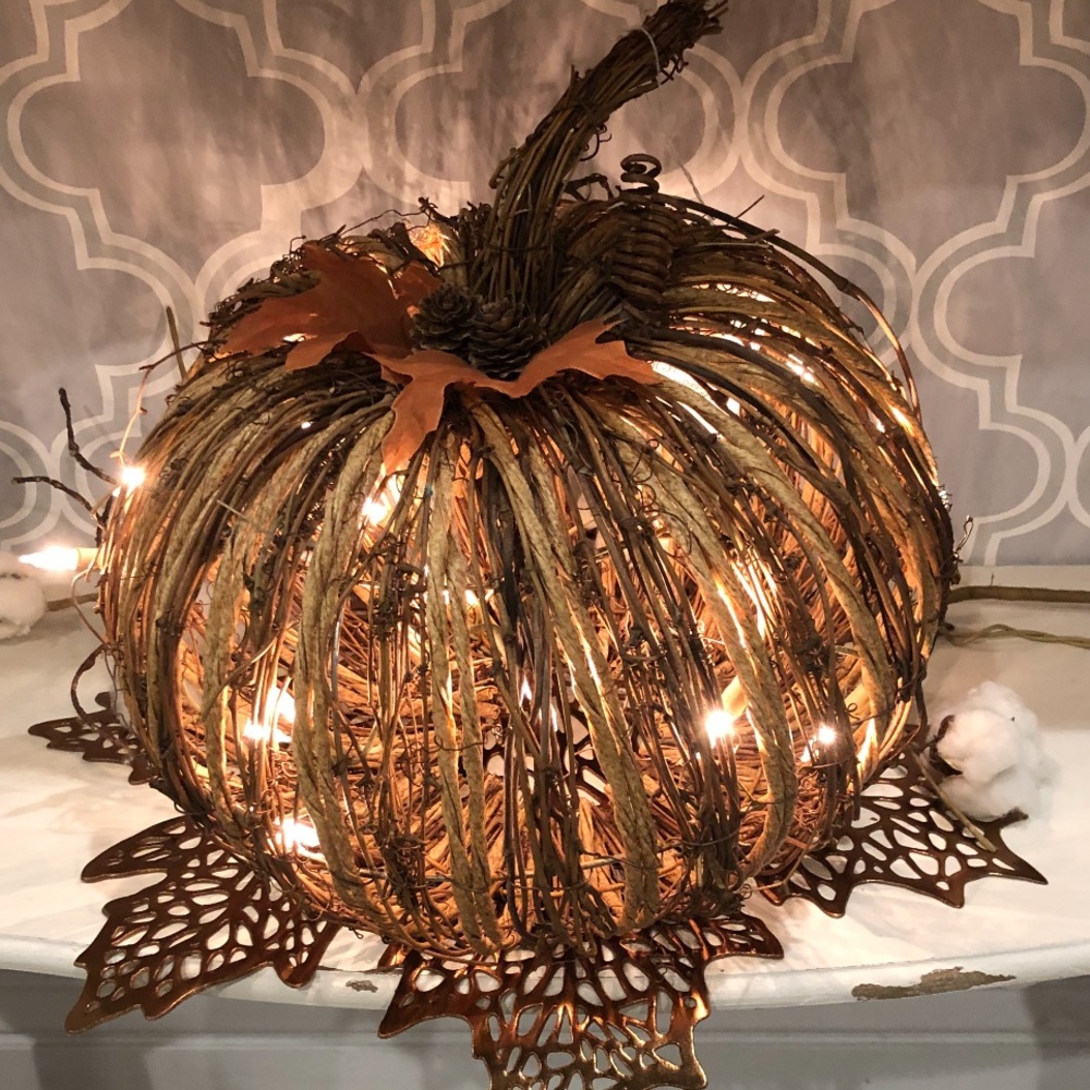 NWT Lavish Home Fall Light Up Decorative 12” Pumpkin